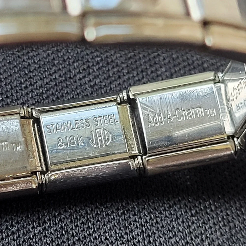 Vintage Add A Charm Italian Bracelet 18K Gold Links Parts Repair